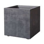 Maceta cubo Deroma Millennium color antracita con acabado efecto piedra natural 39x39 cm