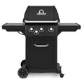 Barbacoa de gas Broil King Royal 340 Shadow negra con estantes laterales y termómetro en la tapa