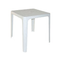 Mesa de resina blanca Garbar Beach Bar 70x70 cm para jardín y terraza con agujero para sombrilla