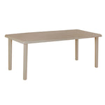 Mesa de jardín rectangular RESOL Olot color arena desierto vista de tres cuartos