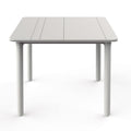 Mesa de jardín Resol Noa blanca 90x90 cm con patas reforzadas y protección UV para exterior.