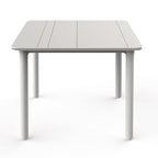 Mesa de jardín Resol Noa blanca 90x90 cm con patas reforzadas y protección UV para exterior.