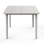 Mesa de jardín Resol Noa blanca 90x90 cm con patas reforzadas y protección UV para exterior.