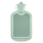 Bolsa de agua caliente de goma color verde menta capacidad 1.8L para termoterapia y calor doméstico.
