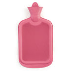 Bolsa de agua caliente rosa de 1.8 litros para alivio de dolores musculares y confort térmico.