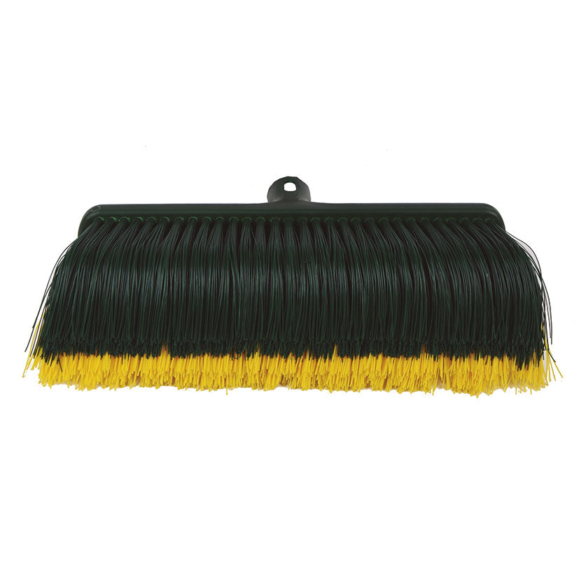 Cabezal de cepillo para césped artificial FAURA con cerdas de nylon bicolor negro y amarillo
