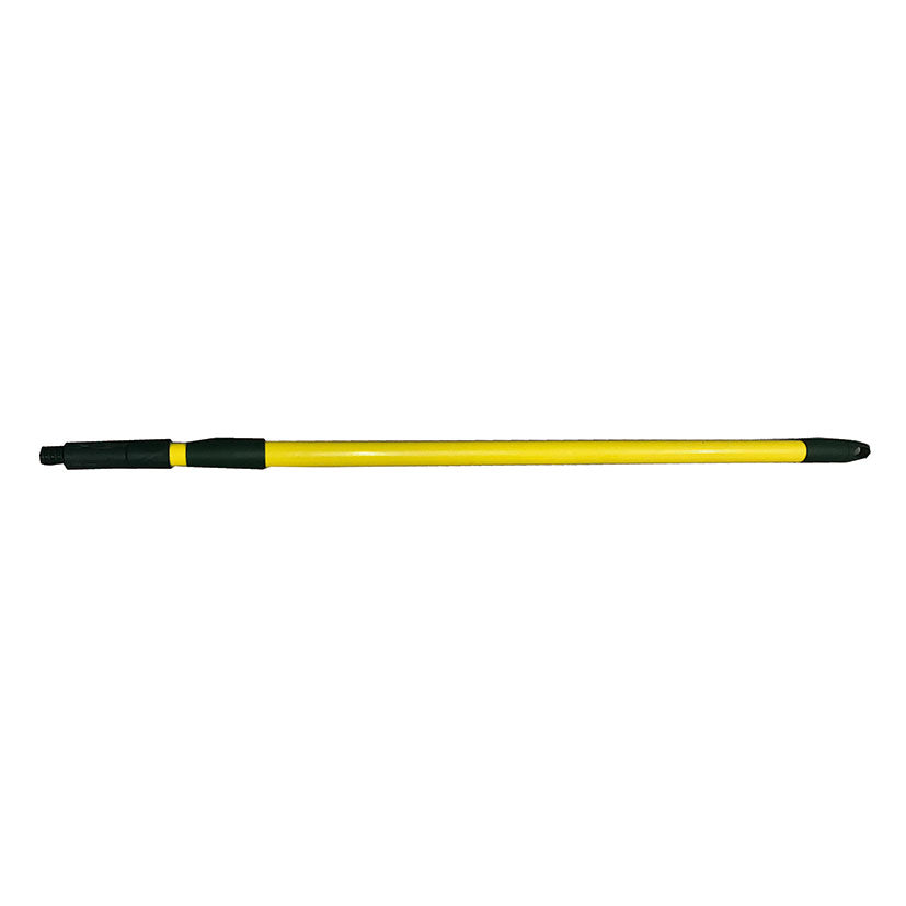 Mango extensible amarillo y negro para cepillo de jardín con rosca universal