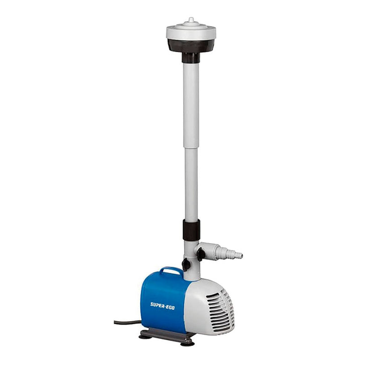 Bomba sumergible SUPER-EGO BFS-26 para fuentes y cascadas de jardín con boquilla extensible y filtro azul