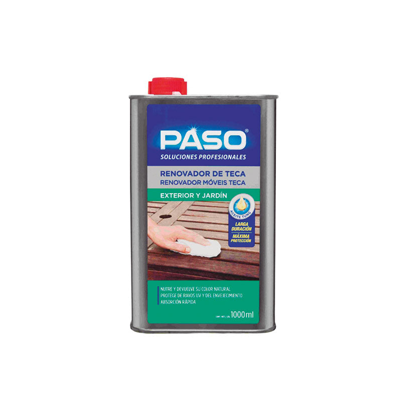 Lata de 1 litro de Paso Renovador de Teca para muebles de exterior y jardín con aceite de Tung