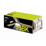 Embalaje del ventilador de techo Habitex 53BK negro con etiqueta de eficiencia energética