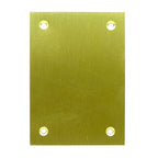 Placa ciega rectangular de latón pulido brillante con cuatro agujeros para tornillos