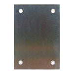Placa ciega rectangular de acero inoxidable mate con cuatro orificios de fijación
