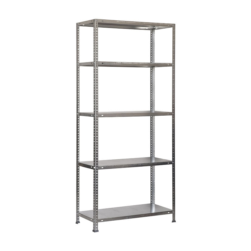 Estantería metálica galvanizada Simon Rack Comfort Plus con 5 estantes para organización de taller.