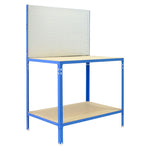 Banco de trabajo SimonRack EcoWork Click 900 azul y madera con panel perforado