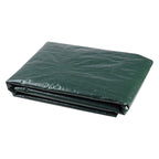 Funda de polietileno para muebles de jardín plegada de forma compacta color verde oscuro