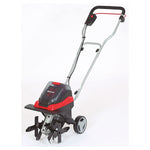 Motoazada a batería Einhell GE-CR 30 Li-Solo con 4 cuchillas de acero y ruedas de transporte ajustables.