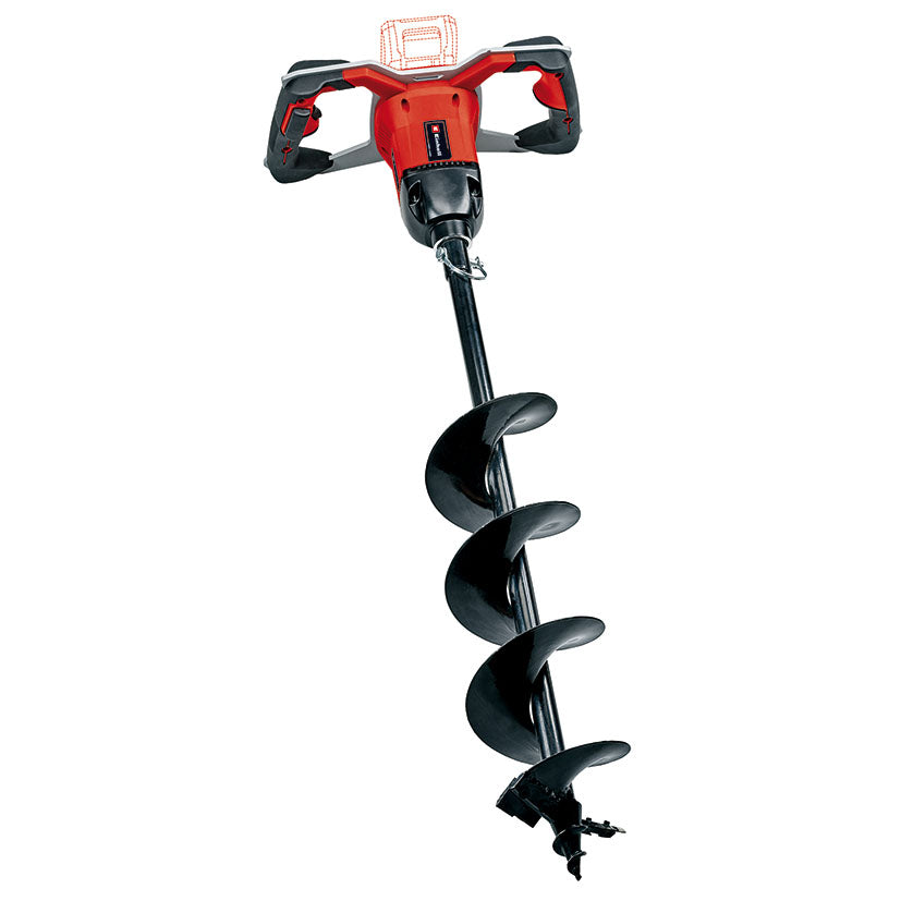 Ahoyador a batería Einhell GP-EA 18/150 con barrena de acero de 150mm y empuñadura ergonómica doble.