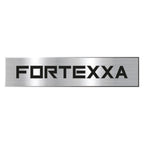 Logo Fortexxa de Einhell en acabado metálico, distintivo de la gama de herramientas de jardín de alto rendimiento.