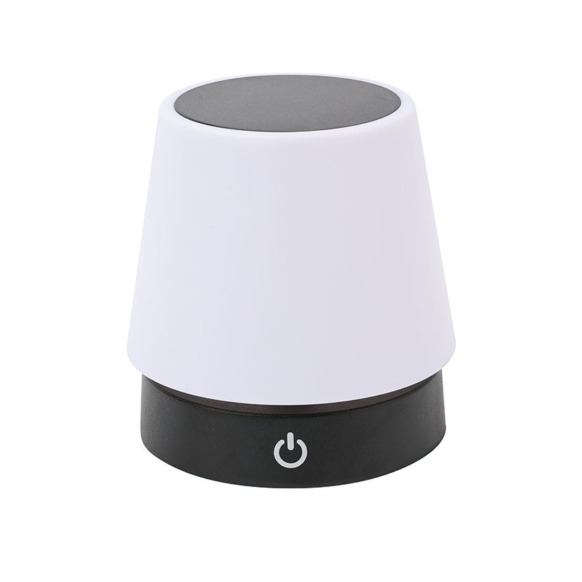 Lámpara de sobremesa DUOLEC R028 plegada en su formato más compacto de 11 cm.