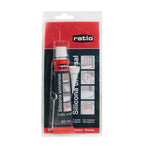 Tubo de silicona universal RATIO blanca 50 ml en blíster con aplicador