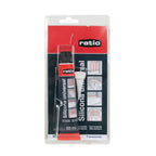 Tubo de silicona universal RATIO translúcida 50 ml en blíster para bricolaje