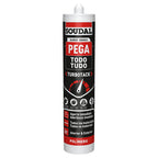 Cartucho de adhesivo Soudal Pega Todo Turbotack blanco de 290ml con tecnología de polímero SMX.