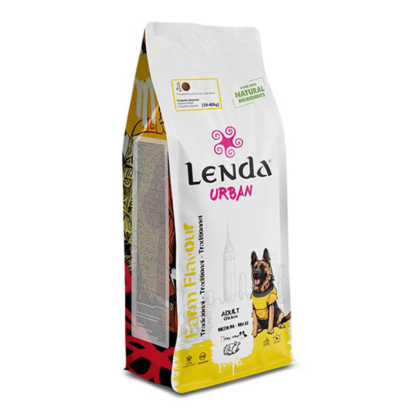Saco de pienso LENDA Urban Farm Flavour sabor carne 15kg para perros adultos medianos y grandes