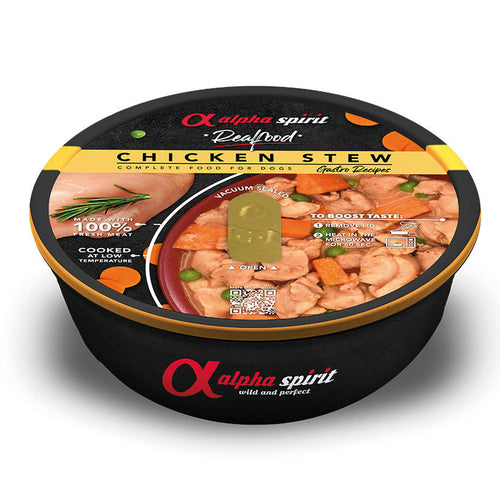 Envase Alpha Spirit Real Food Chicken Stew estofado de pollo para perros