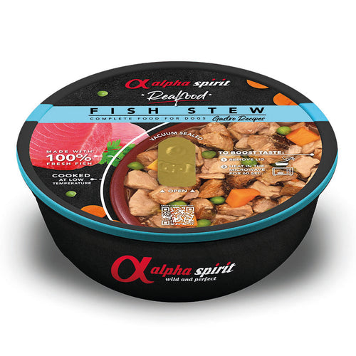 Envase Alpha Spirit Real Food Fish Stew estofado de pescado para perros