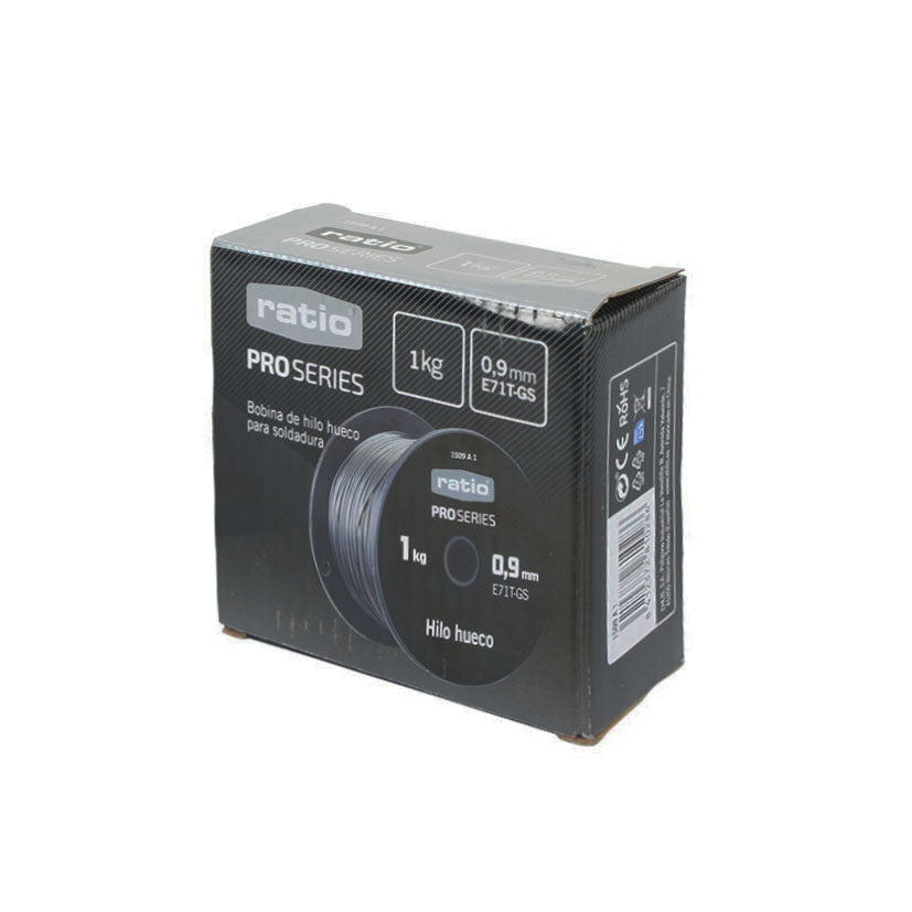 Embalaje de bobina de hilo para soldar RATIO Pro Series formato 1 kg.
