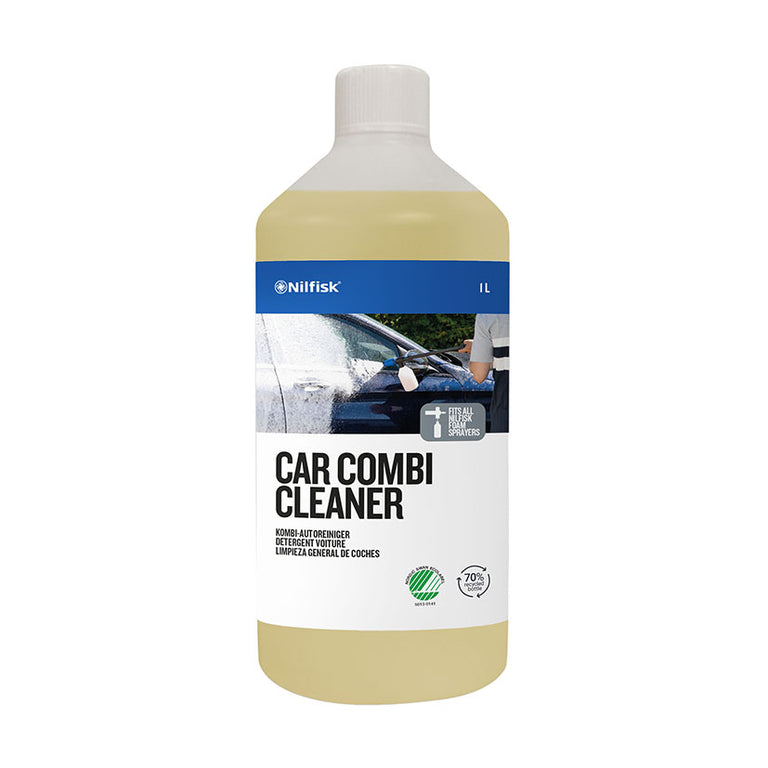 Botella de 1 litro de detergente Nilfisk Car Combi Cleaner para limpieza, encerado y brillo de vehículos
