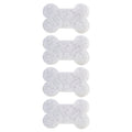 Pack de 4 esponjas blancas con forma de hueso para limpieza de accesorios de mascotas Vigar Pets Club.