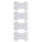 Pack de 4 esponjas blancas con forma de hueso para limpieza de accesorios de mascotas Vigar Pets Club.