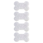 Pack de 4 esponjas blancas con forma de hueso para limpieza de accesorios de mascotas Vigar Pets Club.