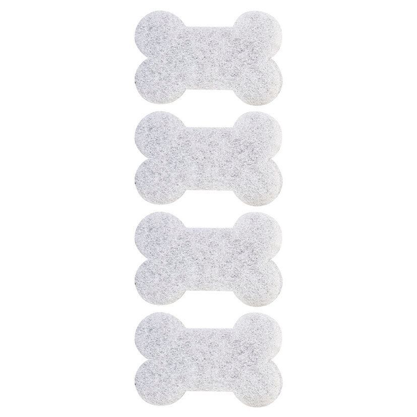 Pack de 4 esponjas blancas con forma de hueso para limpieza de accesorios de mascotas Vigar Pets Club.