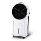 Climatizador evaporativo Rointe Aveiro Mini blanco con ruedas y visor de nivel de agua frontal