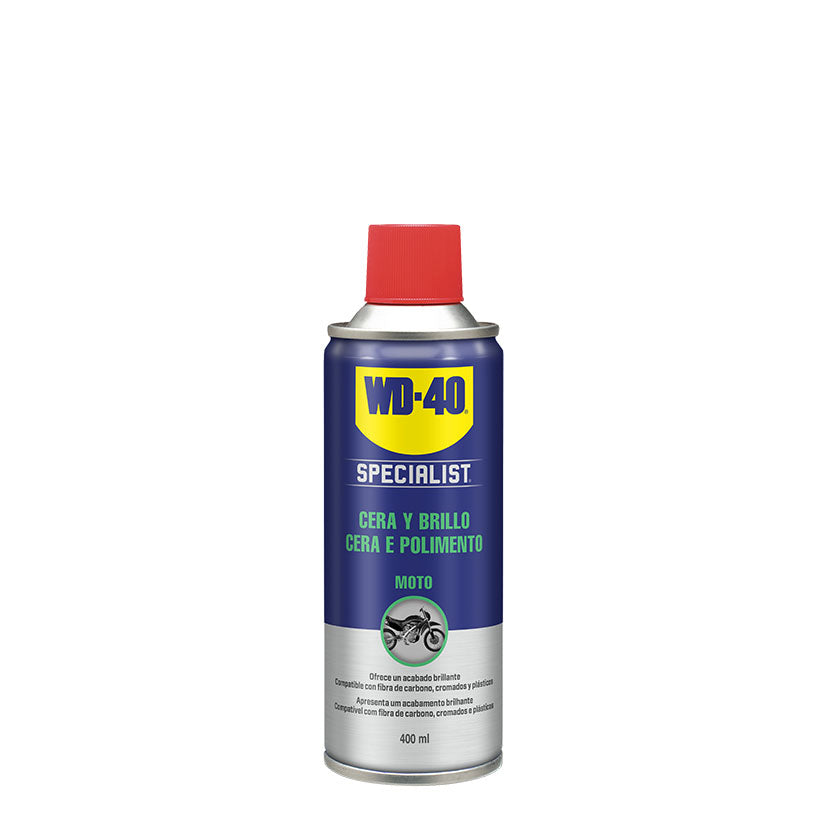 Bote de spray WD-40 Specialist Motorbike Cera y Brillo de 400 ml para limpieza y protección de motos