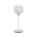 Ventilador FACULA Brisa 3D en posición de pie con cabezal orientado hacia arriba para circulación 3D