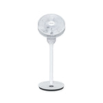 Ventilador FACULA Brisa 3D en posición de pie con cabezal orientado hacia arriba para circulación 3D