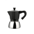 Cafetera italiana HABITEX Dark Induction de aluminio negro y base de acero inoxidable vista lateral
