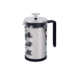 Cafetera de émbolo HABITEX Glass 600ml con jarra de cristal de borosilicato y detalles en acero inoxidable.