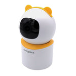 Cámara vigilabebés Energeeks EG-CIPBB001 blanca con orejas amarillas y lente motorizada