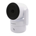 Cámara de seguridad Energeeks Sentinel Pro blanca con lente negra y botón de llamada frontal