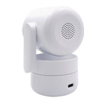 Vista trasera de cámara Energeeks mostrando altavoz integrado y puerto de alimentación USB-C