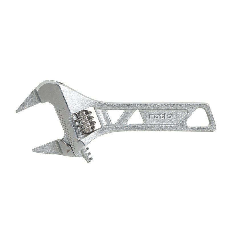 Llave ajustable RATIO Compact 6092 de acero cromo-vanadio con escala milimétrica y mango calado.