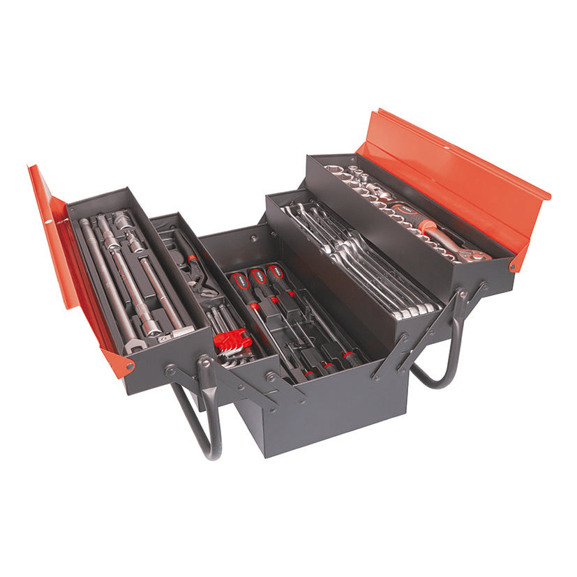 Caja de Herramientas Metálica Cantilever RATIO 6978 - Set Profesional 63 Piezas