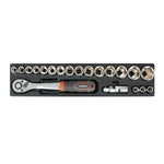 Caja de Herramientas Metálica Cantilever RATIO 6978 - Set Profesional 63 Piezas