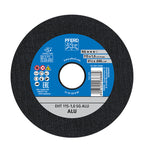 Disco de corte PFERD EHT 115x1,0 SG ALU para aluminio con especificaciones técnicas y sellos de seguridad oSa.