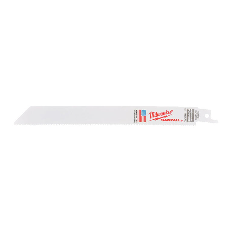 Sierra sable Milwaukee Sawzall Bi-Metal 10/14 TPI para uso general en metal y madera.