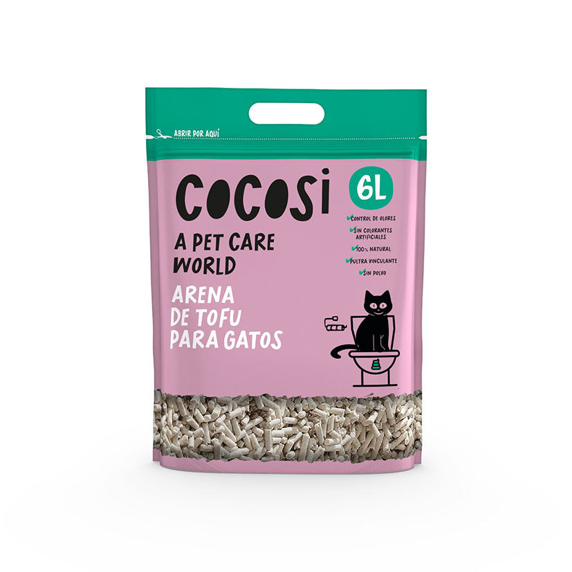 Saco de 6L de arena de tofu para gatos COCOSI, 100% natural, ultra aglomerante y sin polvo